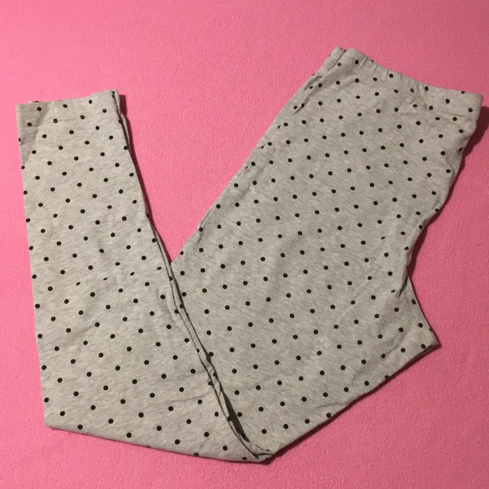 Grey polka dot leggings, size large, Old Navy!